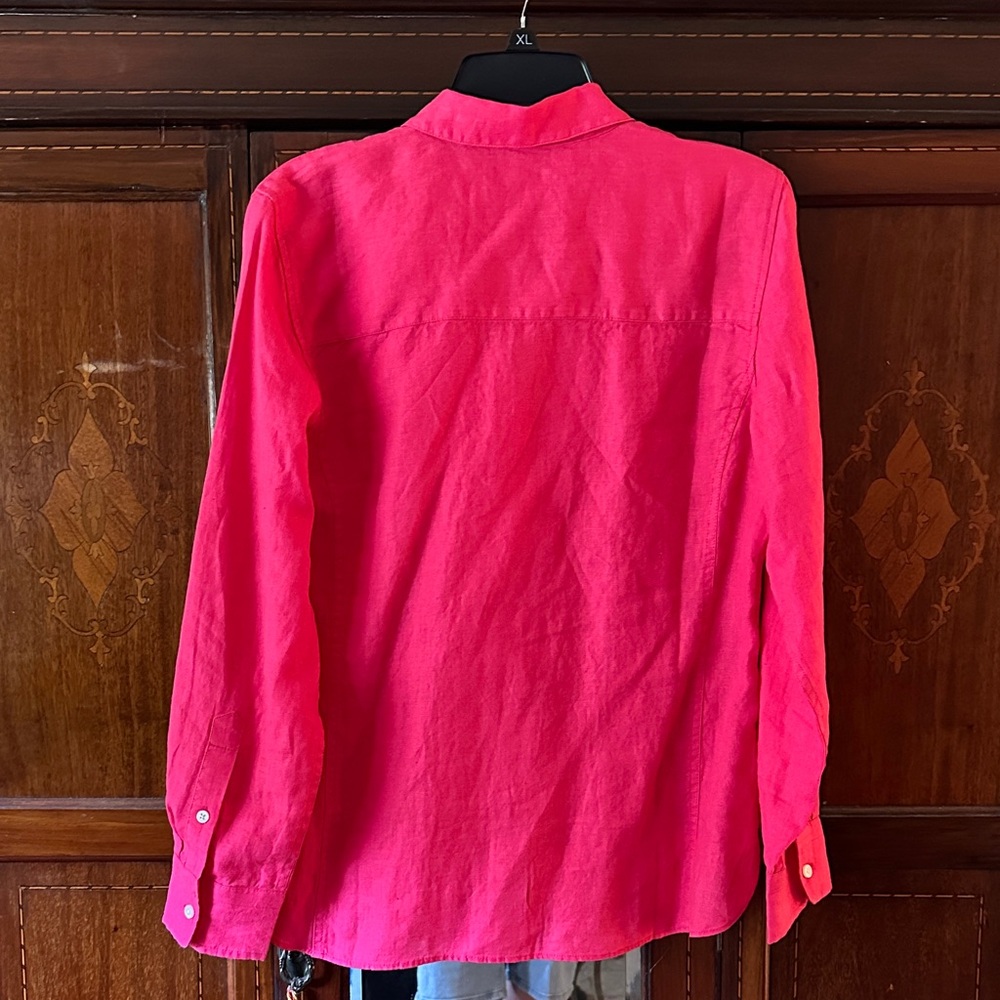 J. Crew Fuchsia Linen Shirt - Picture 4 of 4